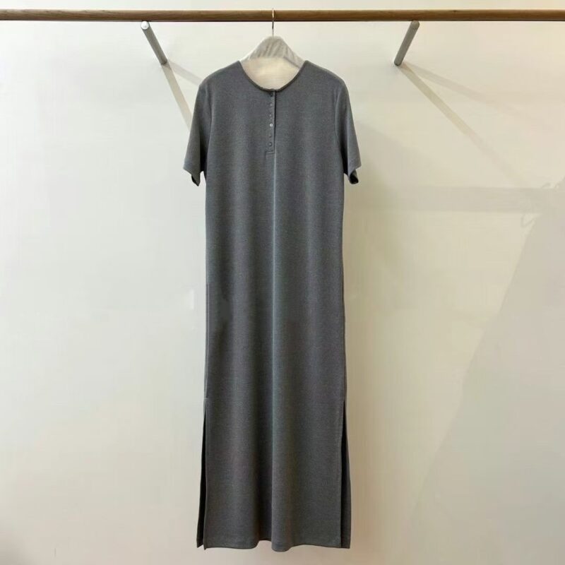 Serene半開襟側開衩連身裙｜2色