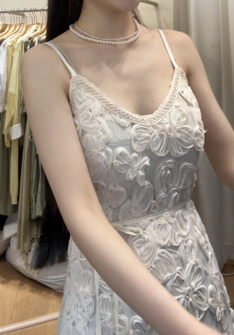立體花卉蕾絲洋裝｜二色