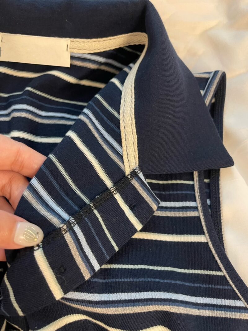 Stripe Chic 綁帶條紋無袖襯衫