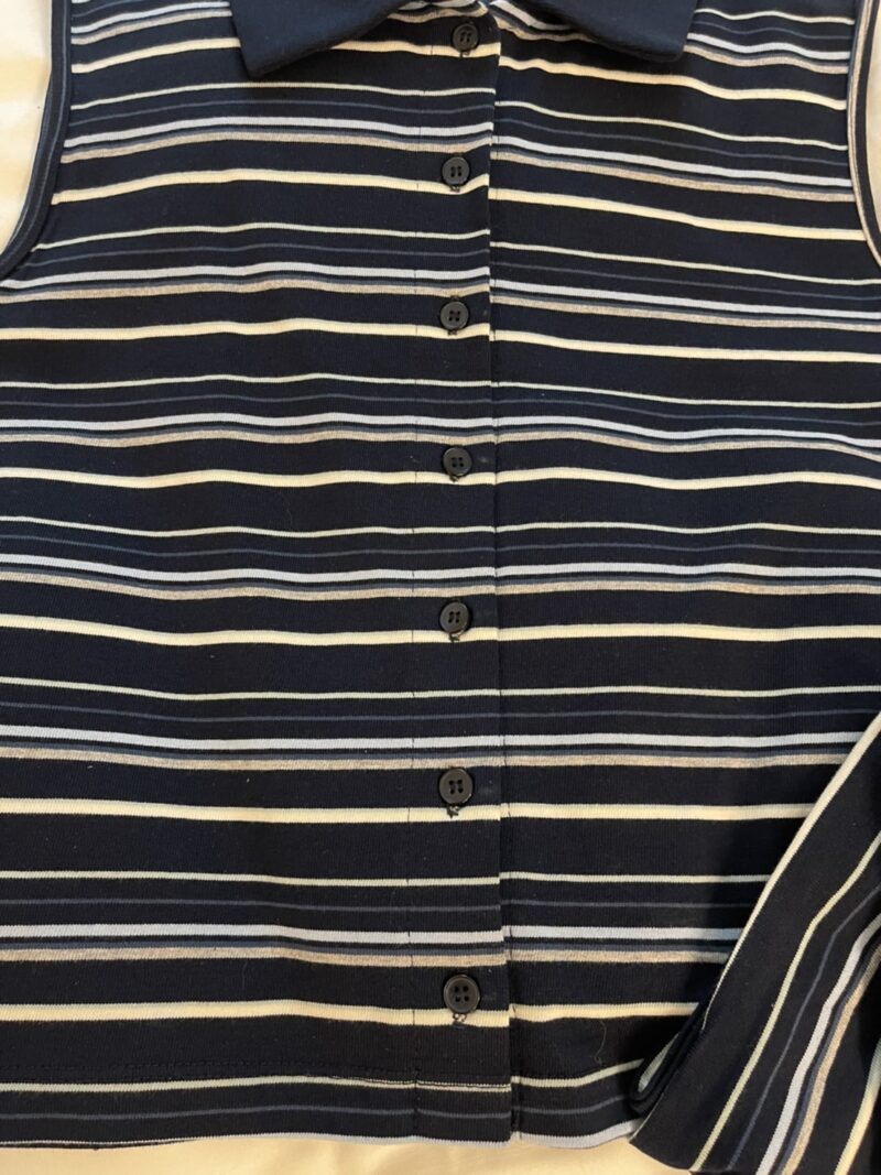 Stripe Chic 綁帶條紋無袖襯衫