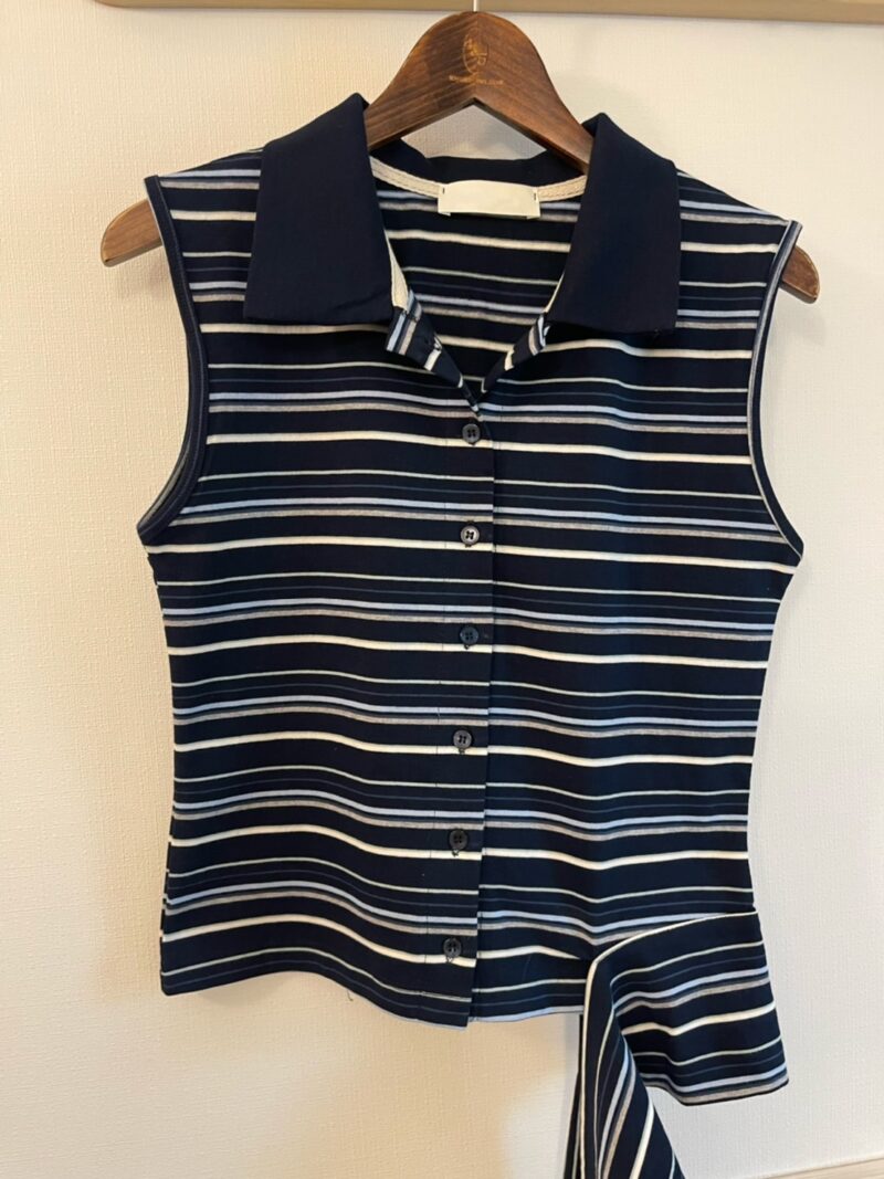 Stripe Chic 綁帶條紋無袖襯衫