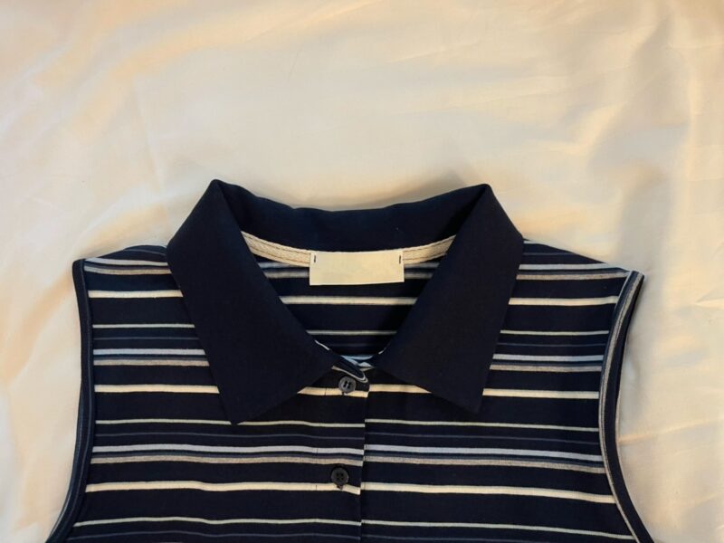 Stripe Chic 綁帶條紋無袖襯衫