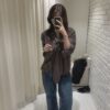 ELBORN 絲垂領帶襯衫｜咖