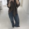 ELBORN 絲垂領帶襯衫｜咖