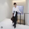 ELBORN 絲垂領帶襯衫｜白