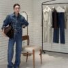 ELBORN 高腰直筒牛仔褲