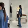 ELBORN 高腰直筒牛仔褲