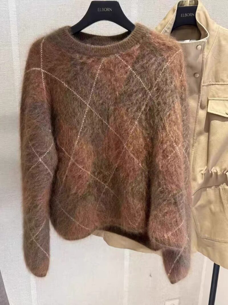 ELBORN義大利羊絨菱格毛衣