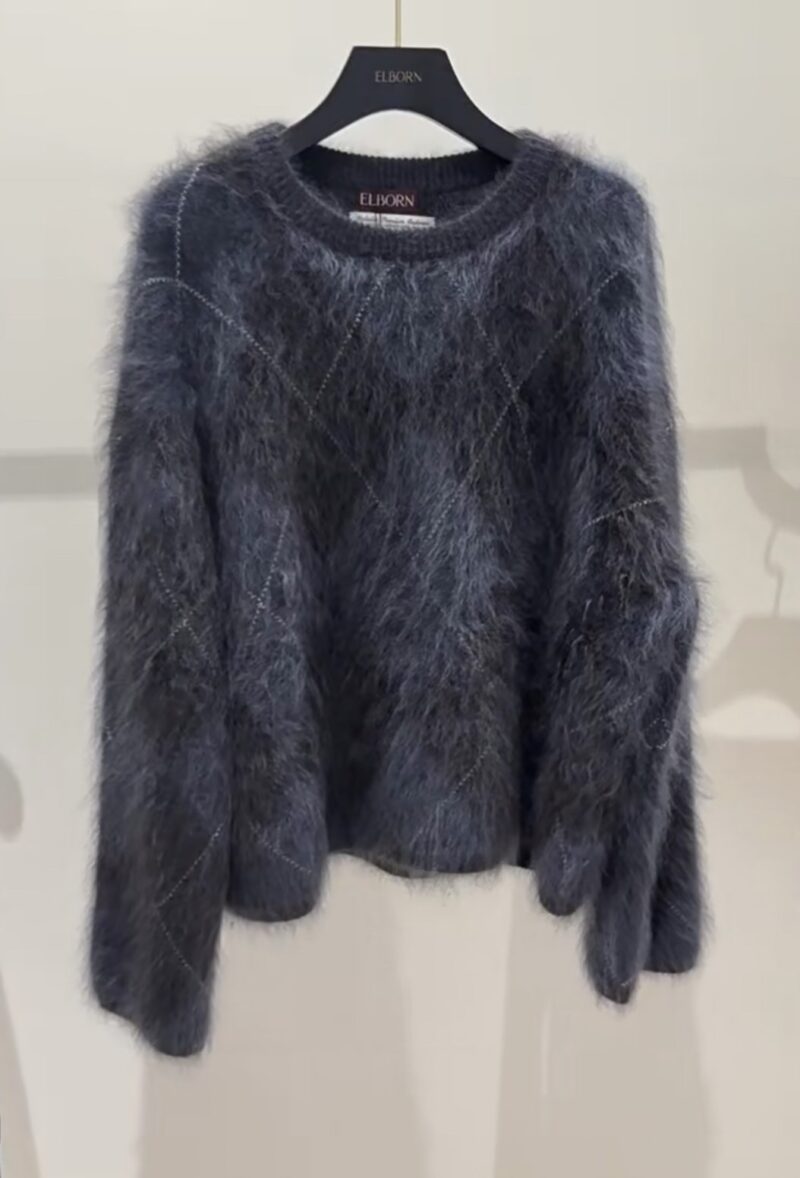 ELBORN義大利羊絨菱格毛衣