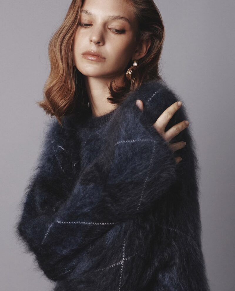 ELBORN義大利羊絨菱格毛衣