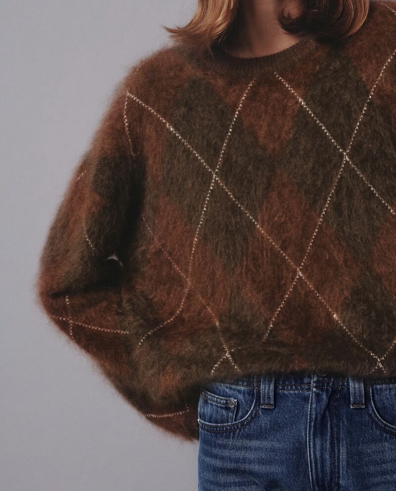 ELBORN義大利羊絨菱格毛衣