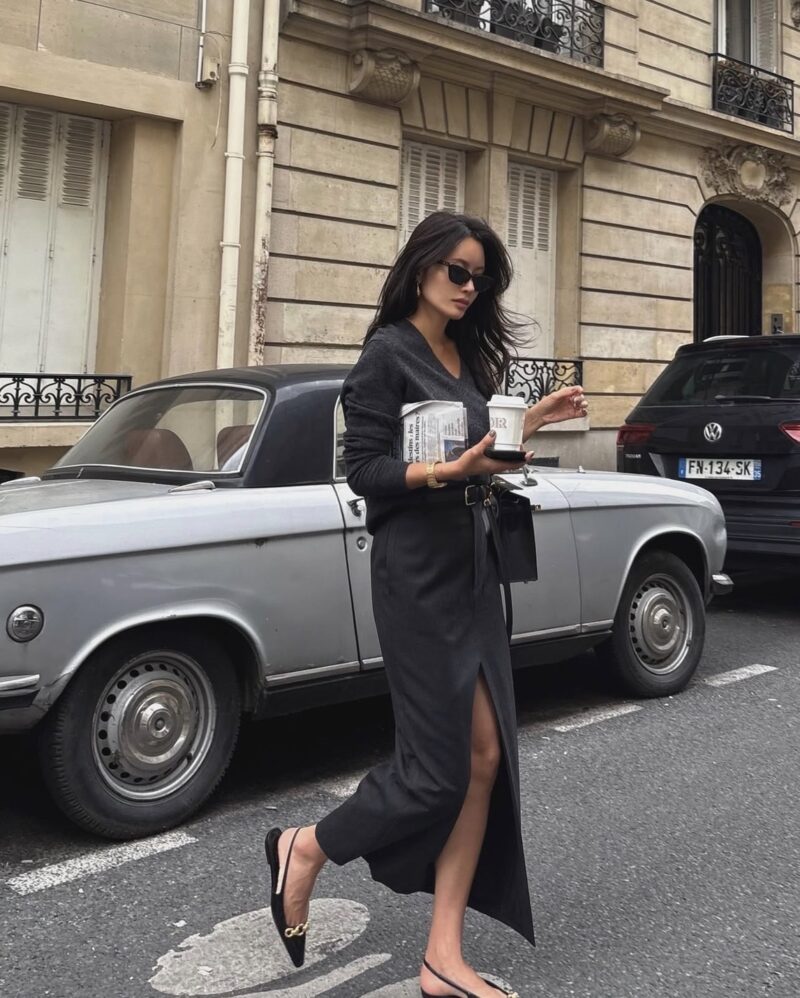 Dello Wool Long Skirt (6) ELBORN羊毛前開衩長裙|二色