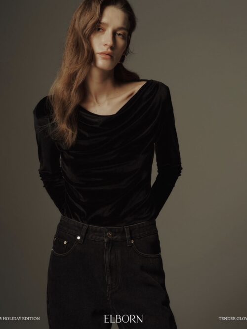 ELBORN 天鵝絨垂墜領上衣