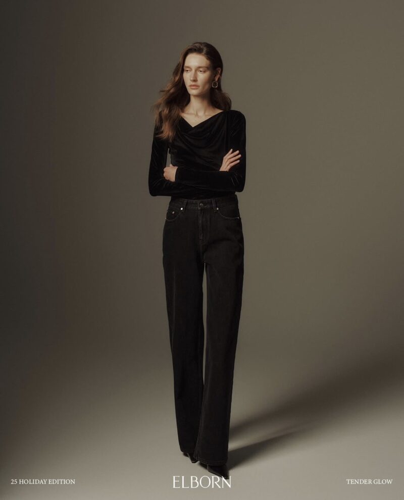 ELBORN 天鵝絨垂墜領上衣