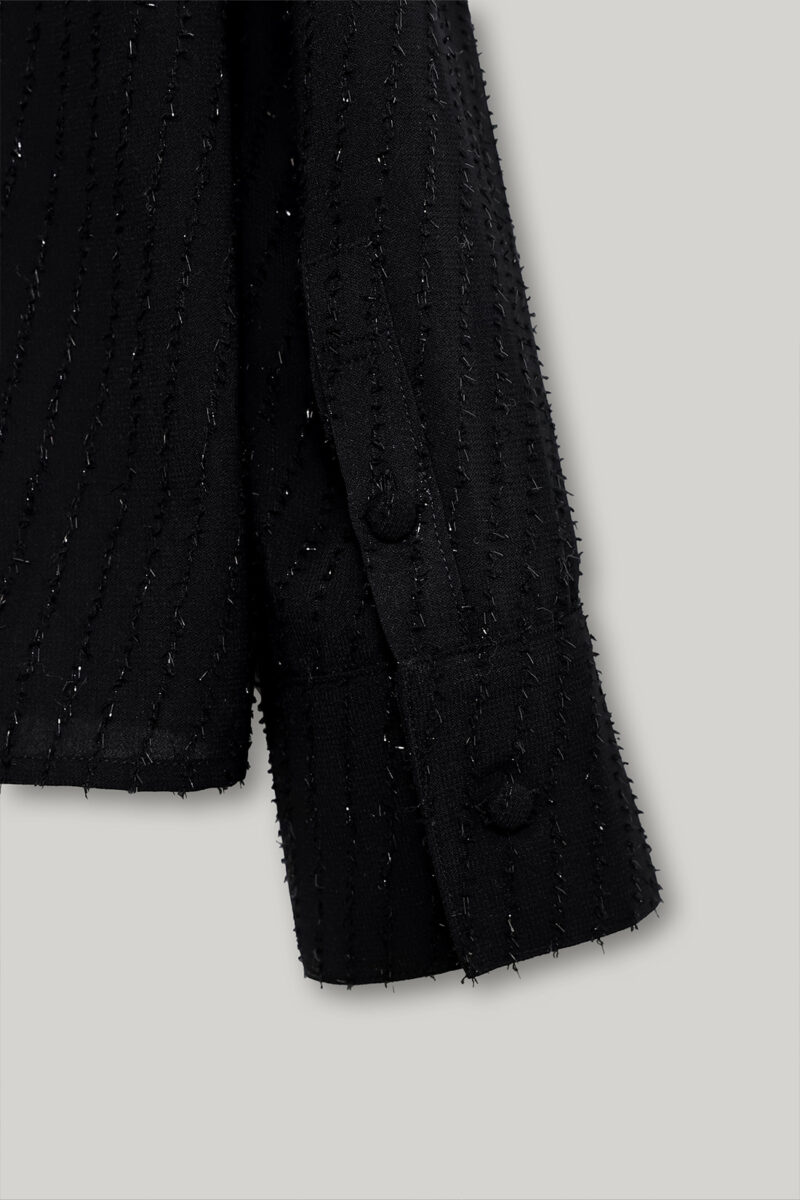 ELBORN 星光閃絲V領繫帶上衣