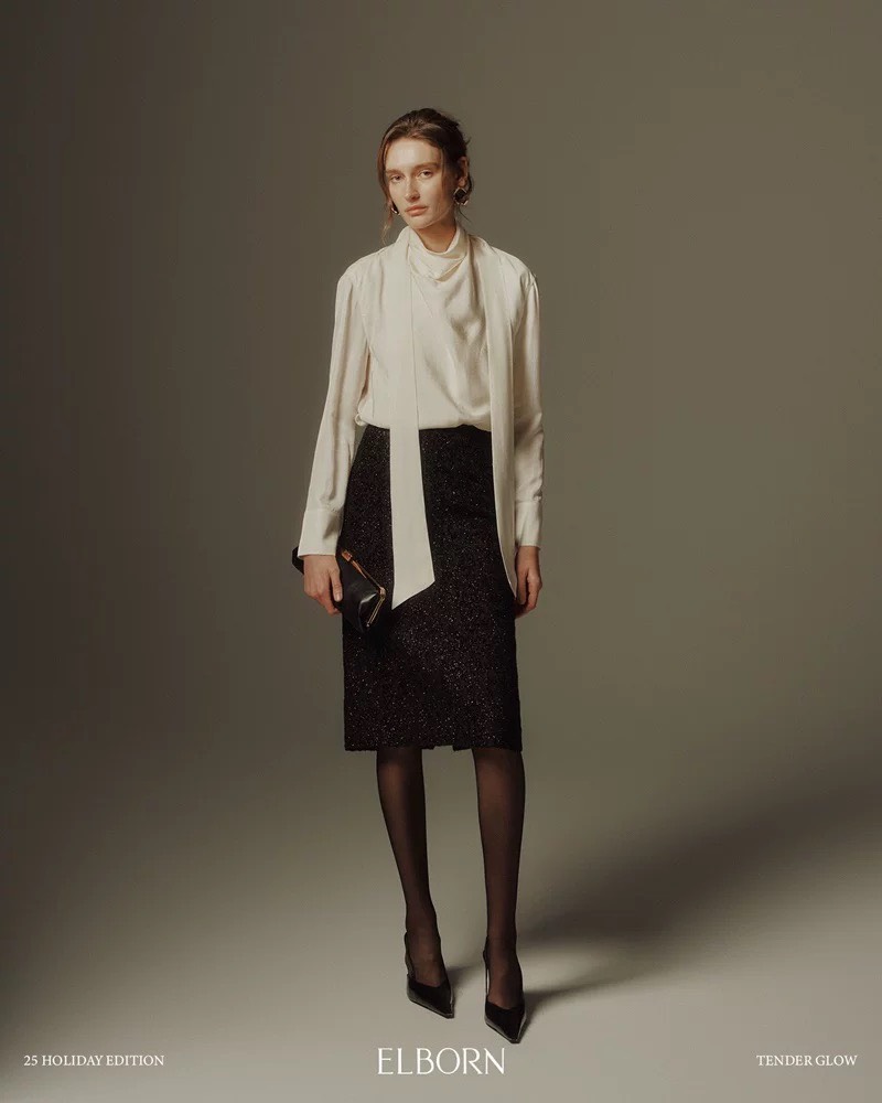 ELBORN 星空織紋中長裙