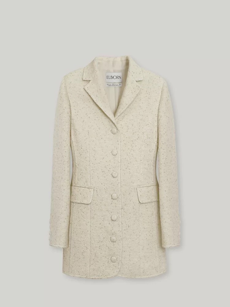 ELBORN 粗花呢外套式洋裝｜米白(即將售罄)