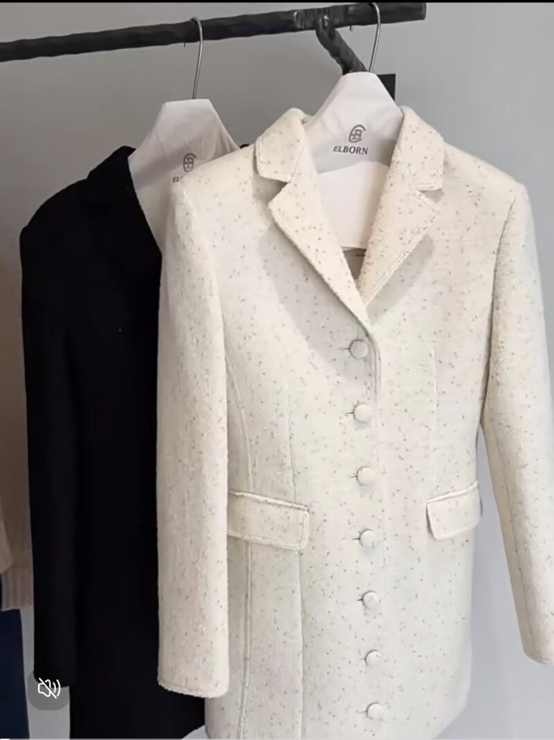 ELBORN 粗花呢外套式洋裝｜米白(即將售罄)
