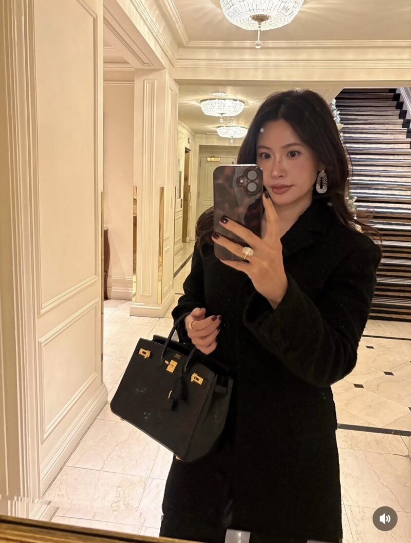 ELBORN 粗花呢外套式洋裝｜黑