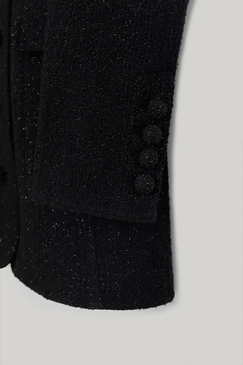 ELBORN 粗花呢外套式洋裝｜黑