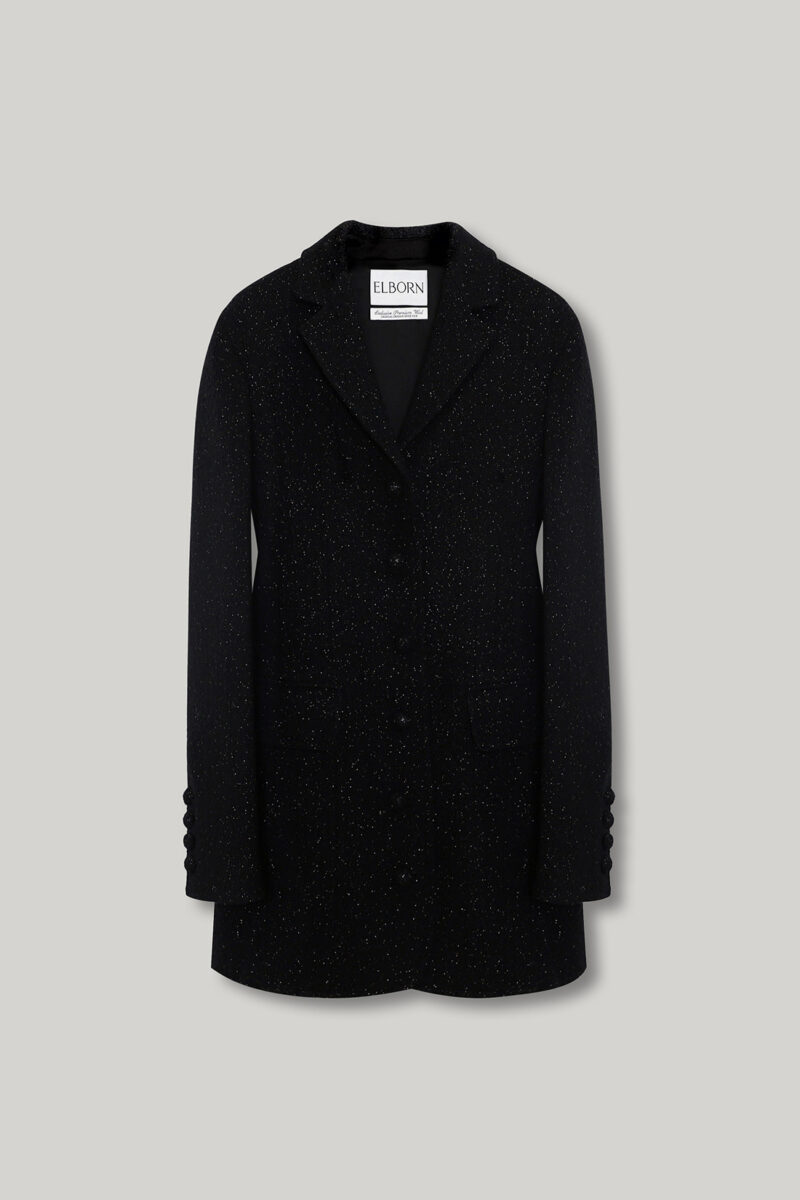 ELBORN 粗花呢外套式洋裝｜黑