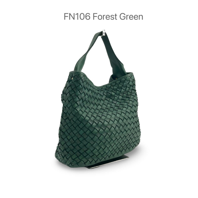FN105 義大利水洗真皮｜粗編織拼接寬提帶包（附長背帶）