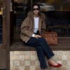 ELBORN 狐狸毛領羊絨混紡連帽夾克｜駝色