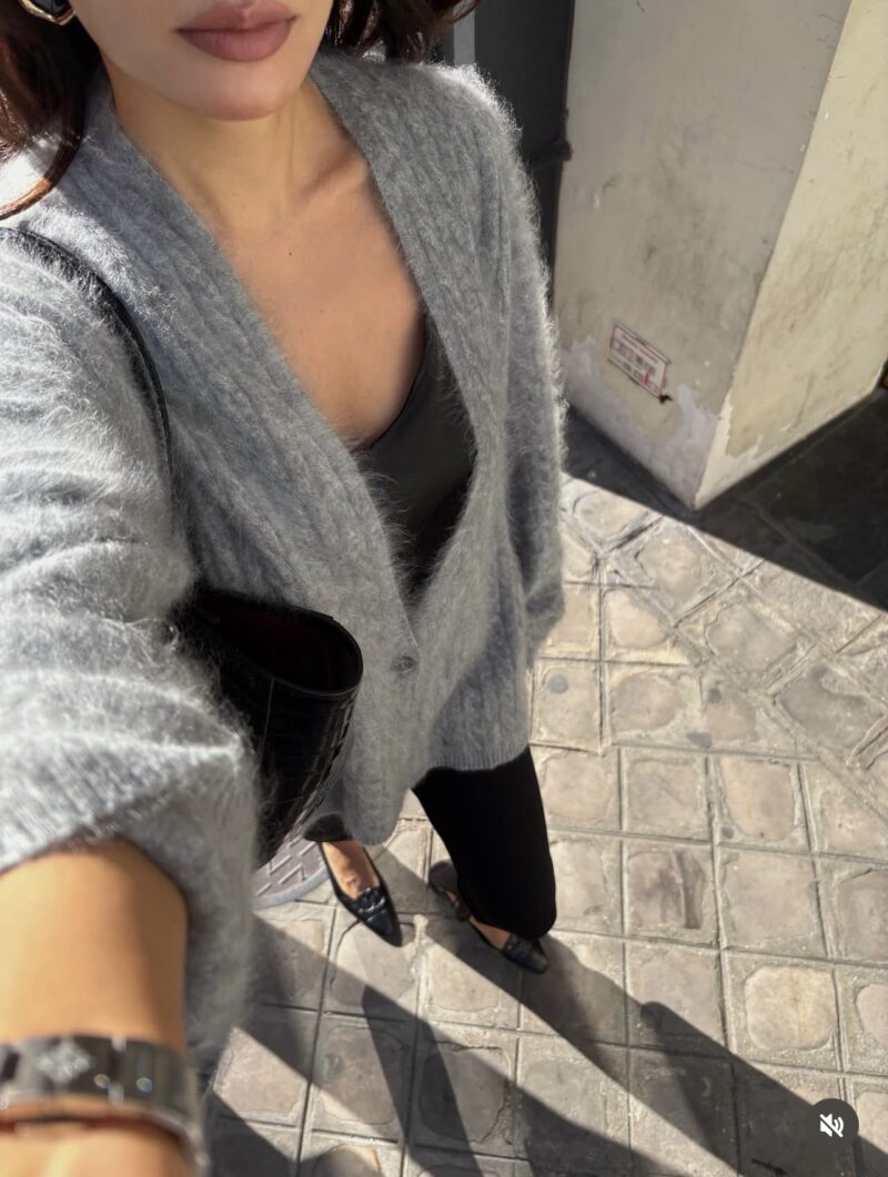 ELBORN 羊絨麻花單釦開襟衫