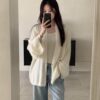 ELBORN 羊絨麻花單釦開襟衫