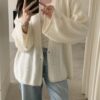 ELBORN 羊絨麻花單釦開襟衫