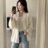 ELBORN 羊絨麻花單釦開襟衫