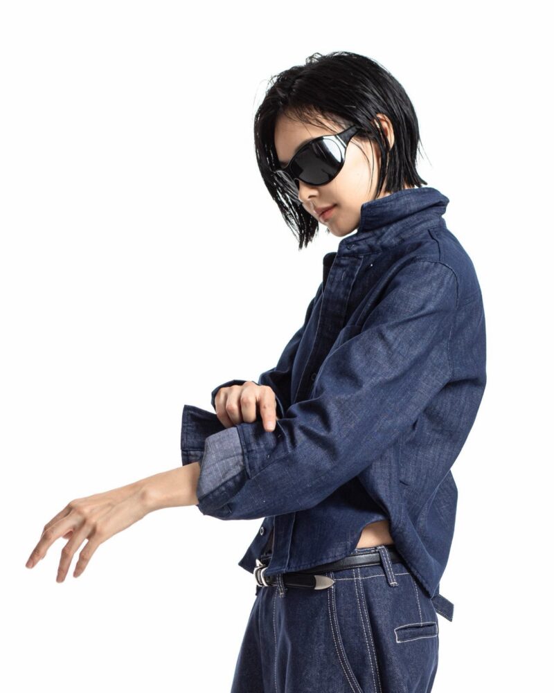 經典修身丹寧襯衫