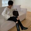 V 領毛邊連帽上衣