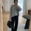 V 領毛邊連帽上衣