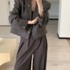 ELBORN 金釦羊毛短版西裝外套