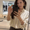 ELBORN 奶油條紋真絲襯衫