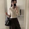 ELBORN 奶油條紋真絲襯衫
