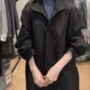 立領腰帶中短版風衣外套